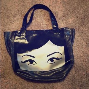 Black and silver tote